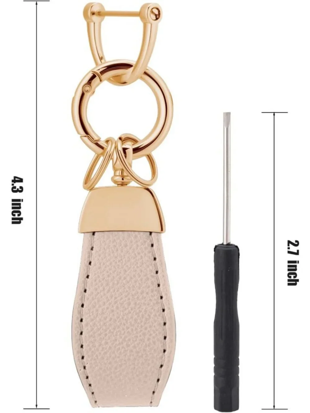 Soft Leather 5-Key Cover with Keychain | Stylish & Durable Key Organizer
